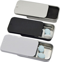 Boîte personnalisée en fer blanc laqué, rectangulaire, avec impression sérigraphiée, pour thé, aliments, bonbons, avec tiroir coulissant