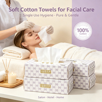 Serviettes jetables pour le visage avec logo personnalisé, 100% coton, biodégradables, utilisables à sec ou humides, sans peluches, pour peaux sensibles et femmes enceintes