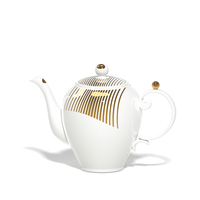 Ensemble de table en porcelaine blanche Gold Line de luxe ensembles de vaisselle en céramique durable avec assiette thé tasse à café kit de tasse