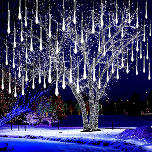 <span class=keywords><strong>Guirnalda</strong></span> impermeable 8 tubos Led lluvia de meteoritos Cadena de luz carámbano nevadas decoración de Navidad - Product Image 1