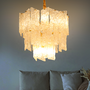 Lámpara de Araña Moderna de Cristal Ovalado para Comedor, Dormitorio o Villa, Estilo Postmoderno, Lujo Ligero, Modelo HM-GG-C-6057 - Product Image 5