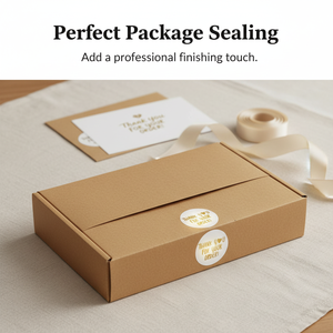 Custom Logo Stickers Self-Adhesive <b>Labels</b> Coffee Bakery Gift Flower Shop Foil <b>Packaging</b> Waterproof PLA Paper Easy Remove Gold - Product Image 5