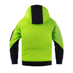 Chaqueta de Trabajo para Exteriores Jessubond de <span class=keywords><strong>Alta</strong></span> <span class=keywords><strong>Visibilidad</strong></span>, Invernal, con Capucha, Cierre de Cremallera, <span class=keywords><strong>Forro</strong></span> <span class=keywords><strong>Polar</strong></span> Compuesto, Fluorescente y con Bloques de Color - Product Image 3