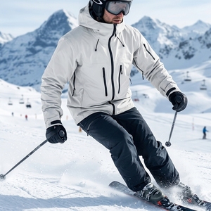 Chaqueta <span class=keywords><strong>de</strong></span> Esquí Impermeable <span class=keywords><strong>de</strong></span> Alta Calidad para Hombre y Mujer, Negra, con Cuello Alto, Cortavientos <span class=keywords><strong>de</strong></span> Montaña - Product Image 3
