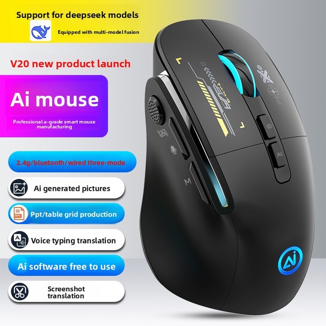 DeepSeek Gaming Optical Smart Tri-Mode USB Wireless Mouse with 8 Buttons AI-Powered Document & PPT Creation Image Generation