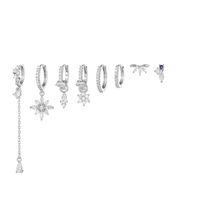 Ensemble de bijoux fins ZUOLA, 8 pièces, boucles d'oreilles pendantes, boucles d'oreilles à clous S925, ensembles de boucles d'oreilles dorées pour plusieurs piercings