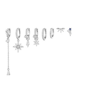 <span class=keywords><strong>Set</strong></span> di Gioielli ZUOLA 8 Pezzi, Orecchini Pendenti e a Perno in Argento S925, <span class=keywords><strong>Set</strong></span> di Orecchini Dorati per Più Fori - Product Image 4