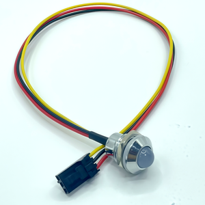 مصباح إشارة للدراجات <span class=keywords><strong>LED</strong></span> RGB قابل للعنونة بطول 30 سم، مع عدسة ناشرة للضوء ورأس معدني مطلي بالنيكل، مقاوم للماء IP67، 5 فولت، سلك 24AWG، 8 مم - Product Image 2