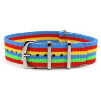 2025 rayé arc-en-ciel Nylon 20mm Smartwatch bracelet de montre Premium une pièce tissu coloré
