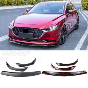 For Mazda 3 Axela 2020 Car Front Bumper <b>Lip</b> Splitter Diffuser Body Kit <b>Gloss</b> Black Bumper Protector Modification Part - Product Image 2