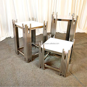 FURUN Usine Directe Gâteau En Métal Plinthe Stand Moderne Pilier Carré Cylindre Dessert Table pour Mariage Événement Décor - Product Image 2