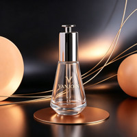 Flacon compte-gouttes de luxe en verre transparent de 1 oz avec estampage doré, 45 ml/30 ml, anti-fuite, vide, pour huiles essentielles avec compte-gouttes à pression