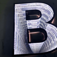 Lettres LED 3D en acrylique lumineuses personnalisées avec effet d'illusion miroir abyssal