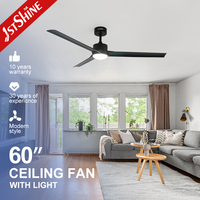Ventilador de Techo Inteligente 1stshine de 60 Pulgadas con Luz LED, Control por Wifi y Voz, Compatible con Aplicaciones, Venta al Por Mayor