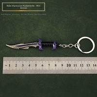 Брелок-карабин Valorant Mini Weapons Game Player из цинкового сплава с индивидуальным логотипом, винтажный, разноцветный, фиолетовый, 9 см, водонепроницаемый, легкий