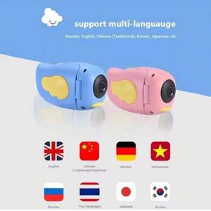 Cámara Infantil con Alas, Diseño Animado, Videocámara HD Portátil, Pantalla de 2 Pulgadas, Gran Angular de 180°, Mini Grabadora Multiángulo - Product Image 5