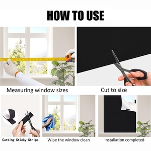 Bedroom <strong>Blackout</strong> <strong>Blinds</strong> Portable No Drill Easy Cut to Size for Home <strong>Travel</strong> Black <strong>Blackout</strong> Curtains - Product Image 3