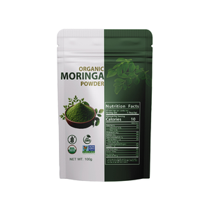 Suplementos de Marca Privada OEM, Polvo de Hoja de Moringa Puro, Natural y Orgánico, 100g/bolsa, para Hombres - Product Image 1