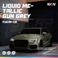 Film Mobil Berkualitas Tinggi Fantastic Liquid Metallic Gun Grey PPF Laris Manis 1.52m*17m 7.5mil untuk Pembungkus Bodi Mobil PET PVC Vinyl