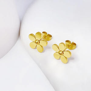 Pendientes de acero inoxidable chapados en oro para mujer de alta calidad, joyería - Product Image 1