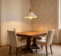 Luminaire suspendu moderne en céramique blanche avec abat-jour conique LED blanc chaud (3500K) pour îlot de cuisine et salon