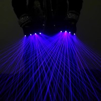 Sarung Tangan Laser Biru Fashion LED Menyala untuk Pesta DJ, Pertunjukan, Halloween, Natal, Diwali, Panggung Tari Iron Man