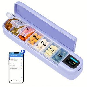 Household Container Weekly Travel Case <b>Smart</b> <b>Electronic</b> Multi-Function Portable Timing Alarm Clock Pill Reminder Custom Logo - Product Image 2