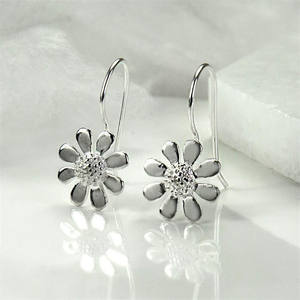 Pendientes colgantes de plata tibetana con forma de flor para mujer, con nombres de meses, bonitos, joyería colgante, regalo, pendientes de aleación chapados en plata - Product Image 5