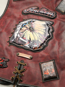 خمر الخامس الجلود سترة السائق الأصلي سترة البانك روك للرجال - Product Image 5