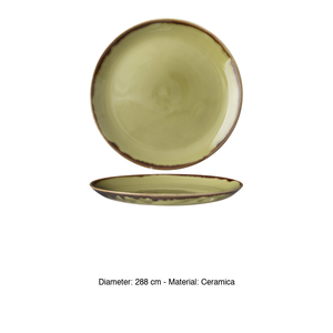 Assiette plate Harvest Green Ø 28 cm en céramique décorée à la main Dudson - Product Image 3