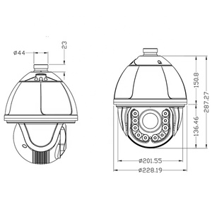 1080จุด2MP 4MP 5MP <span class=keywords><strong>HD</strong></span> ไร้สาย <span class=keywords><strong>WIFI</strong></span> 7นิ้ว18X ความเร็วโดม PTZ กล้อง IP การติดตามอัตโนมัติ IR กันน้ำ POE กล้องวงจรปิดเครือข่าย - Product Image 6