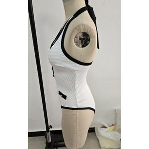 Traje de Baño de una Pieza Color Blanco Sólido, Moda <span class=keywords><strong>2026</strong></span>, Corte Alto, Espalda Descubierta, para Surf, Playa y Mar - Product Image 6
