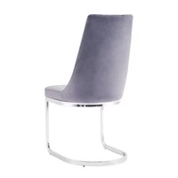 Chaise de salle à manger minimaliste de haute qualité, rembourrée en velours éponge haute densité, avec pieds en acier inoxydable, mobilier pour la maison
