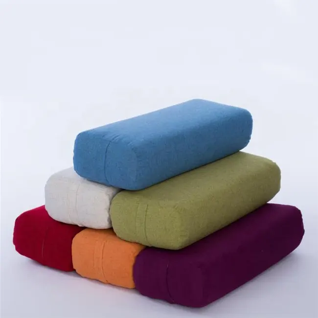 Jointop travesseiro de algodão orgânico, almofadas retangular para ioga, meditação, travesseiro de trigo dentro de casa