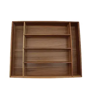 Eco friendly brown home wooden drawer durable makeup organizer wooden drawer make up organizer storage box bamboo utensil