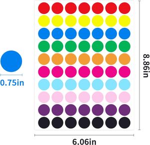 2800 PCS Colored Dot <b>Stickers</b>- 3/4" Round Circle Coding Label - Product Image 2