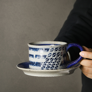 Tasse à café japonaise, tasse à latte, soucoupe en céramique, tasse à expresso, mug à thé original, accessoires variés, esthétique unique, mug à lait pour dégustation - Product Image 4