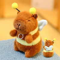 Porte-clés en peluche Capybara 12 cm, pendentif animal mignon en peluche avec chapeau amovible, décoration de sac, poupée en peluche, cadeau pour enfants