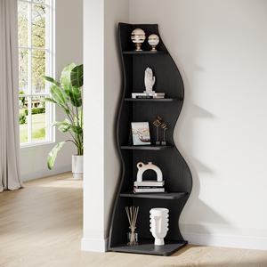 Mensola angolare, moderna libreria ad angolo a 5 livelli, elegante scaffale ad angolo per libreria con forma unica per l'home Office - Product Image 1
