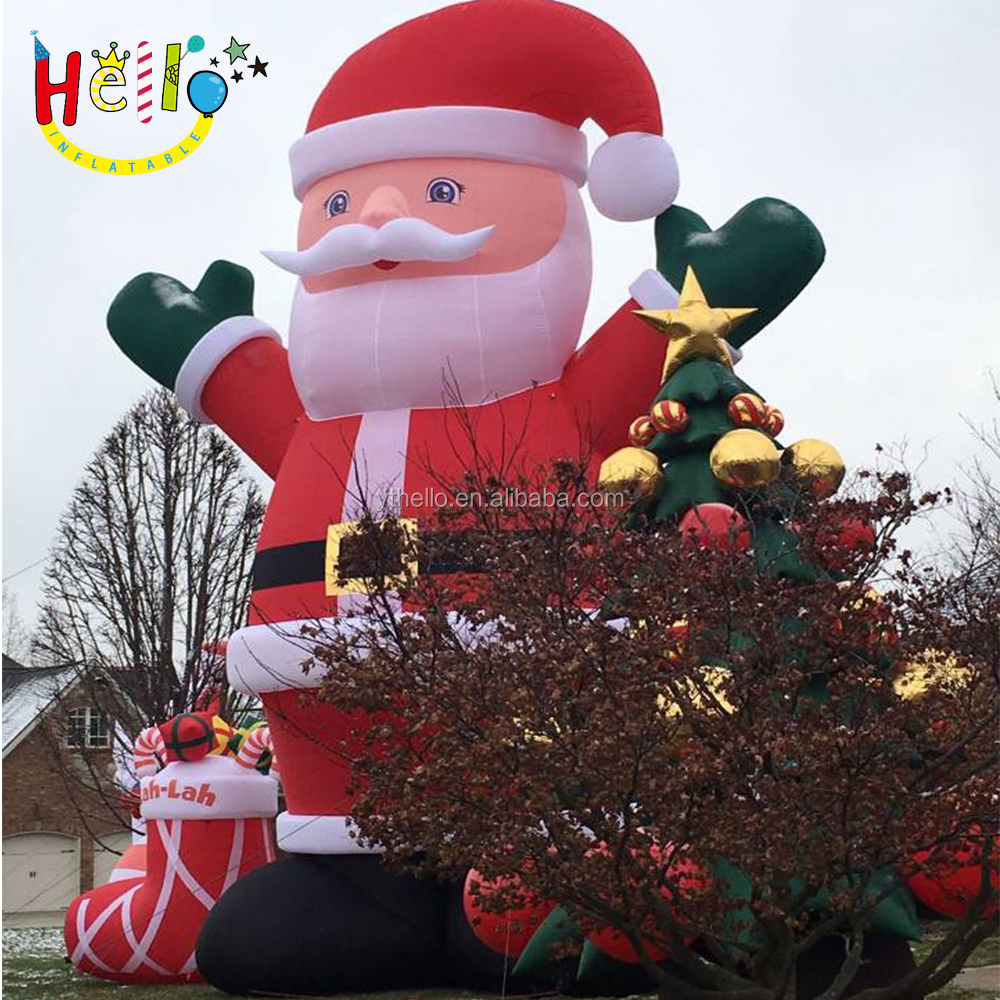 Смешной гигантский надувной Санта со светодиодными лампами
