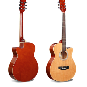 <span class=keywords><strong>Guitarra</strong></span> Acústica para Estudiantes y Principiantes con Tapa de Abeto, Mástil de Caoba, Cutaway y Cuerdas de Acero - Product Image 1