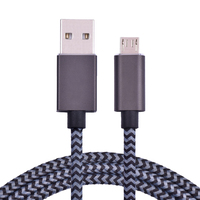 Câble Micro USB pour recharge rapide, 0.5M/1M, court, coloré, noir et bleu, pour téléphone Android, 1M