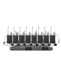 BHA BH808-H Microphone portable 8 canaux avec émetteur de poche, micro-casque et micro-cravate UHF, prix de gros usine (12 ans d'expérience), OEM CE FCC