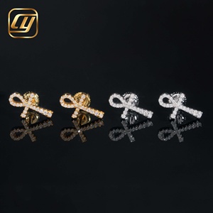 Boucles d'oreilles en argent S925 avec moissanite, motif Ankh Clé de Vie, micro-pavées de diamants, croix égyptienne, bijoux d'oreille, vente en gros - Product Image 4