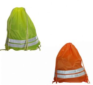 Sac à dos de sécurité haute visibilité en polyester Ripstop avec cordon de serrage, idéal pour le shopping, personnalisable, promotionnel, pour la course à pied - Product Image 4