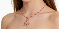 Collier mignon de danseuse de ballet rose pour filles, pendentif ballerine, chaîne perlée, bijoux de danse, cadeau pour les enfants, collier pour les amoureux du ballet