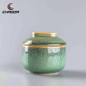 CHAODA Cerámica 150ml Azucarero Jade Verde Porcelana esmaltada Azucarero Estilo japonés Azucareros de cerámica - Product Image 2