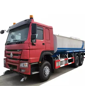 371 HOWO Water Tanker Vehicle 25 CBM Watering Cart for Sale Stainless Steel Custom Diesel Marketing Tank Engine Truck