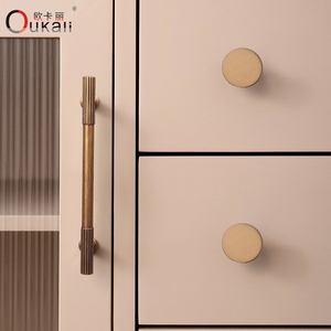 Oukali fransız mobilya dolap kolları mutfak çekmecesi Dresser çinko alaşım çay altın topuzu çekme kolları - Product Image 5