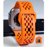 Zachte siliconen ademende bandjes sport horlogeband voor Apple Watch Ultra 2 1